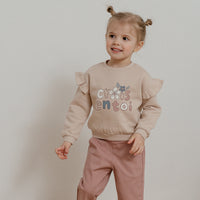 Susu and Cra sweatshirts Susu and Cra Maybell Frill Sweatshirt - Pink Beige