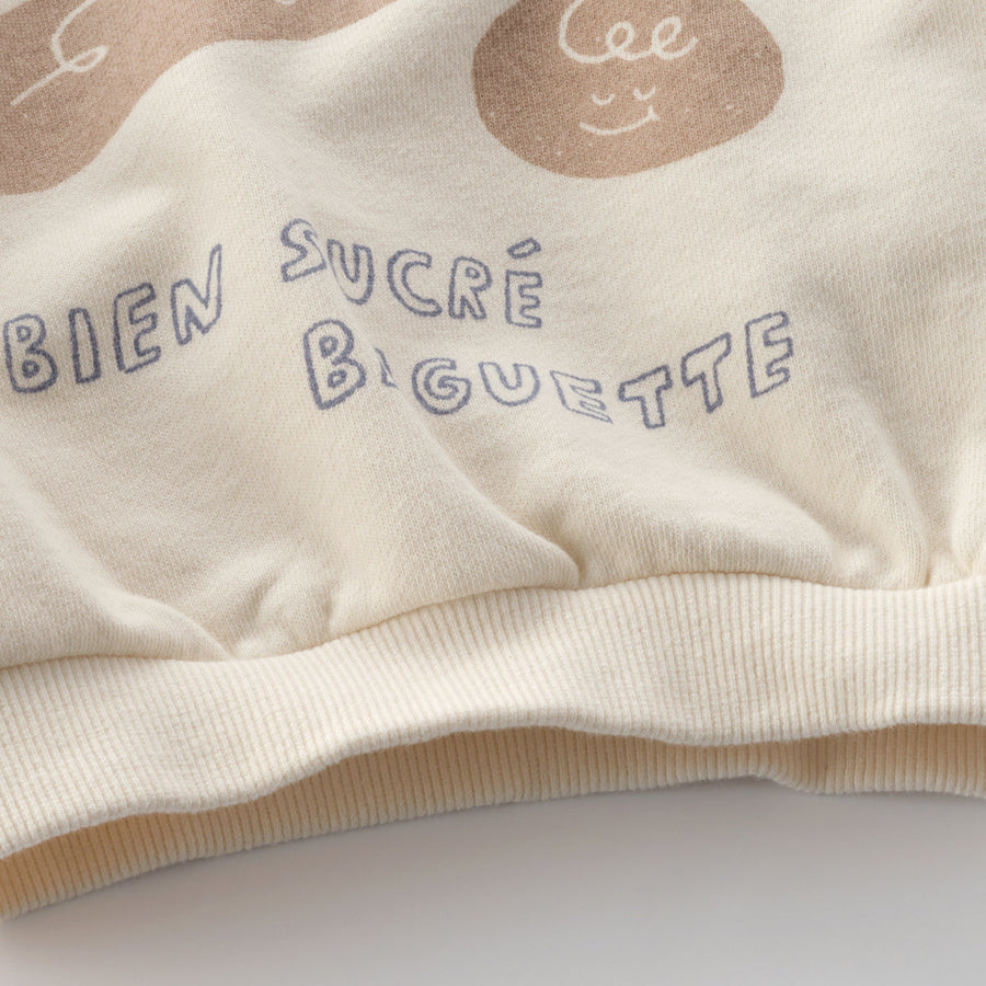 Susu and Cra sweatshirts Susu and Cra Mini Baguette Sweatshirt - Cream