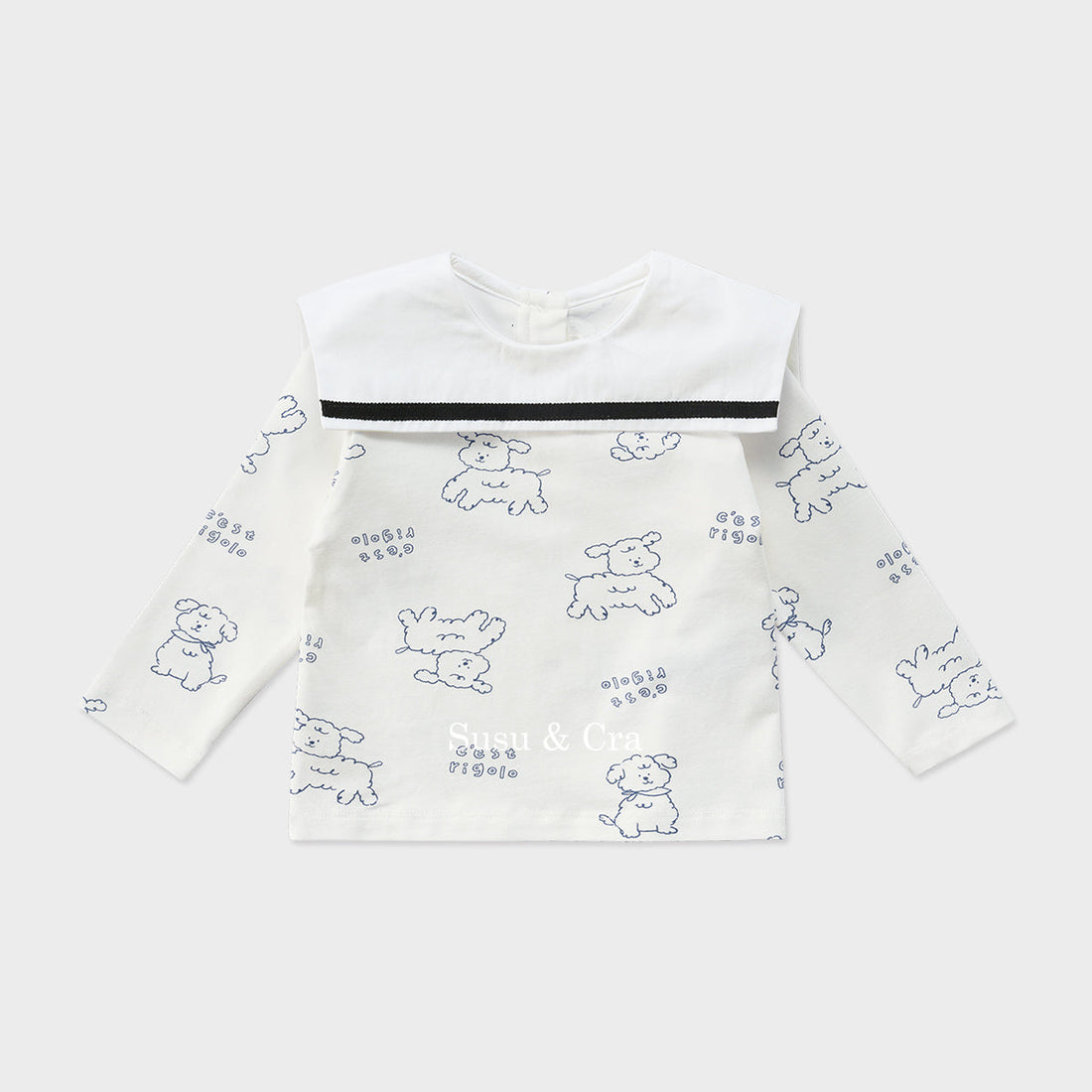 Susu and Cra tees Susu and Cra Mini Rigolo Sailor T-Shirts - White