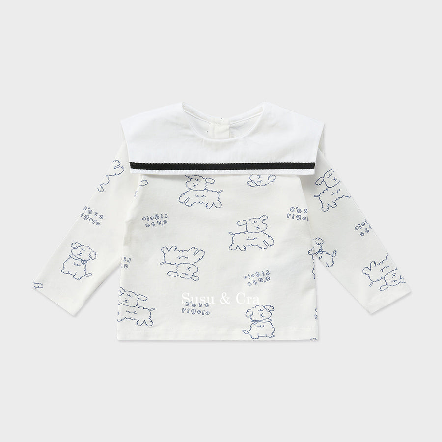 Susu and Cra tees Susu and Cra Mini Rigolo Sailor T-Shirts - White