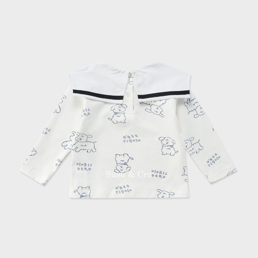 Susu and Cra tees Susu and Cra Mini Rigolo Sailor T-Shirts - White