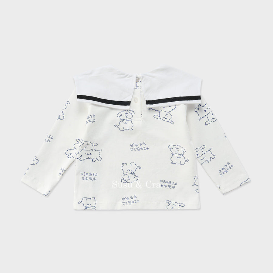 Susu and Cra tees Susu and Cra Mini Rigolo Sailor T-Shirts - White