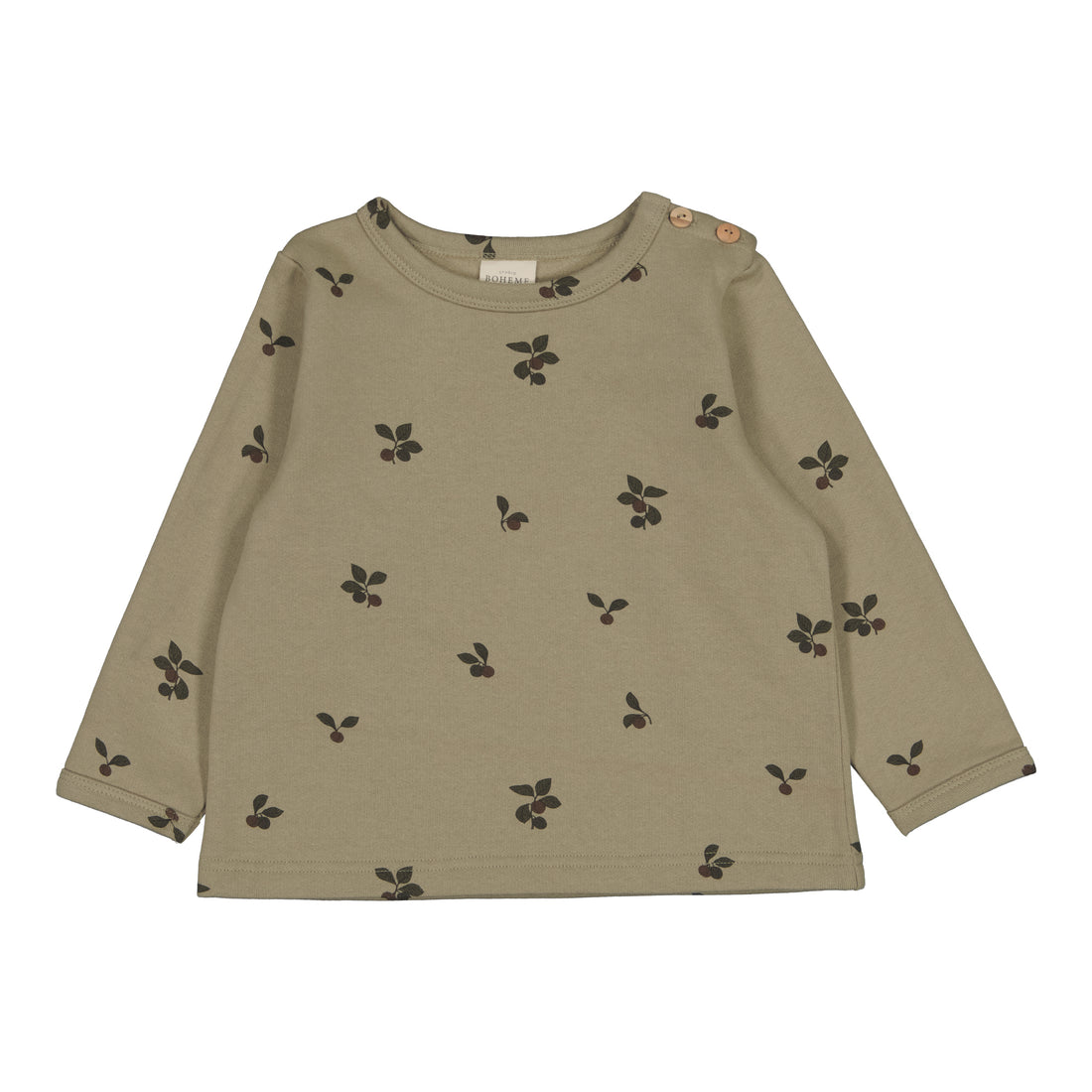Studio Boheme Khaki Plums Print Noe Sweatshirt