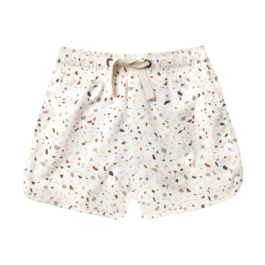 Rylee and Cru Ivory Terrazzo Swim Trunks