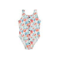 Piupiuchick Flowers Button Open Back Baby Swimsuit