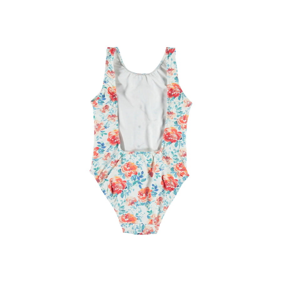 Piupiuchick Flowers Button Open Back Baby Swimsuit