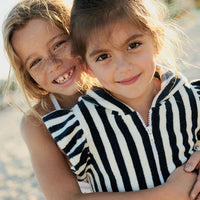 Pink Chicken Terry Coverup - Ocean Stripe