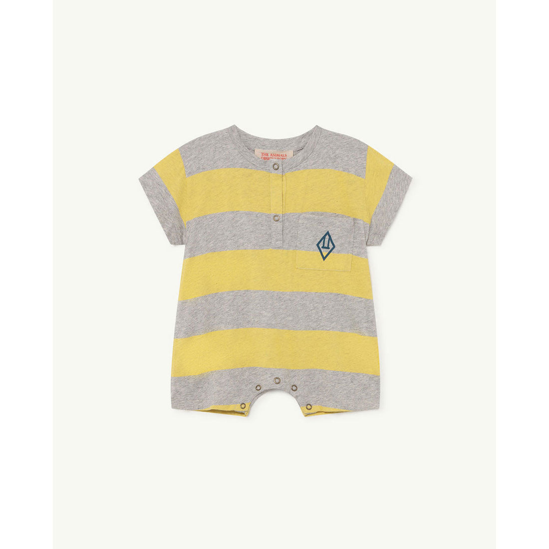 The Animals Observatory rompers The Animals Observatory Rabbit Baby Jumpsuit - Grey Stripe