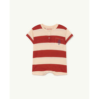 The Animals Observatory rompers The Animals Observatory Rabbit Baby Jumpsuit - Maroon Stripe
