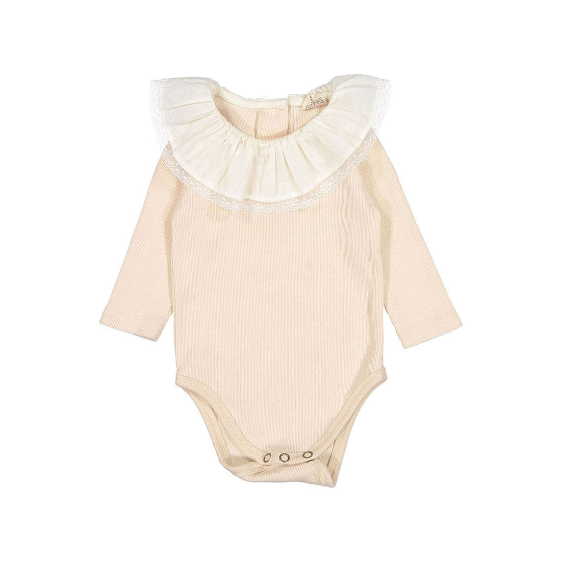 THE BEIGE bodysuits The Beige Pink Frill Lace Bodysuit