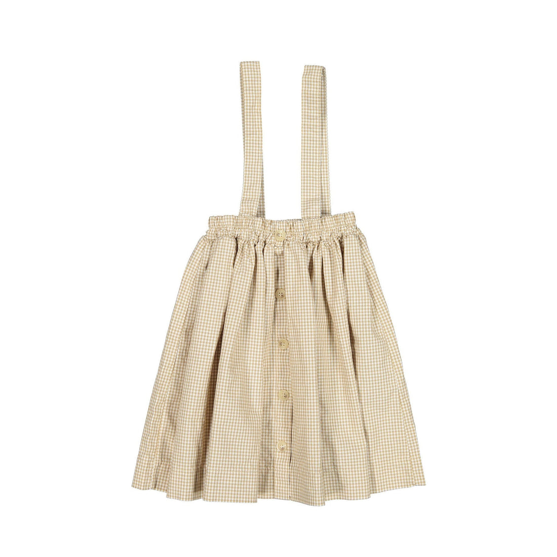 THE BEIGE dresses The Beige Beige Check Dungarees Dress