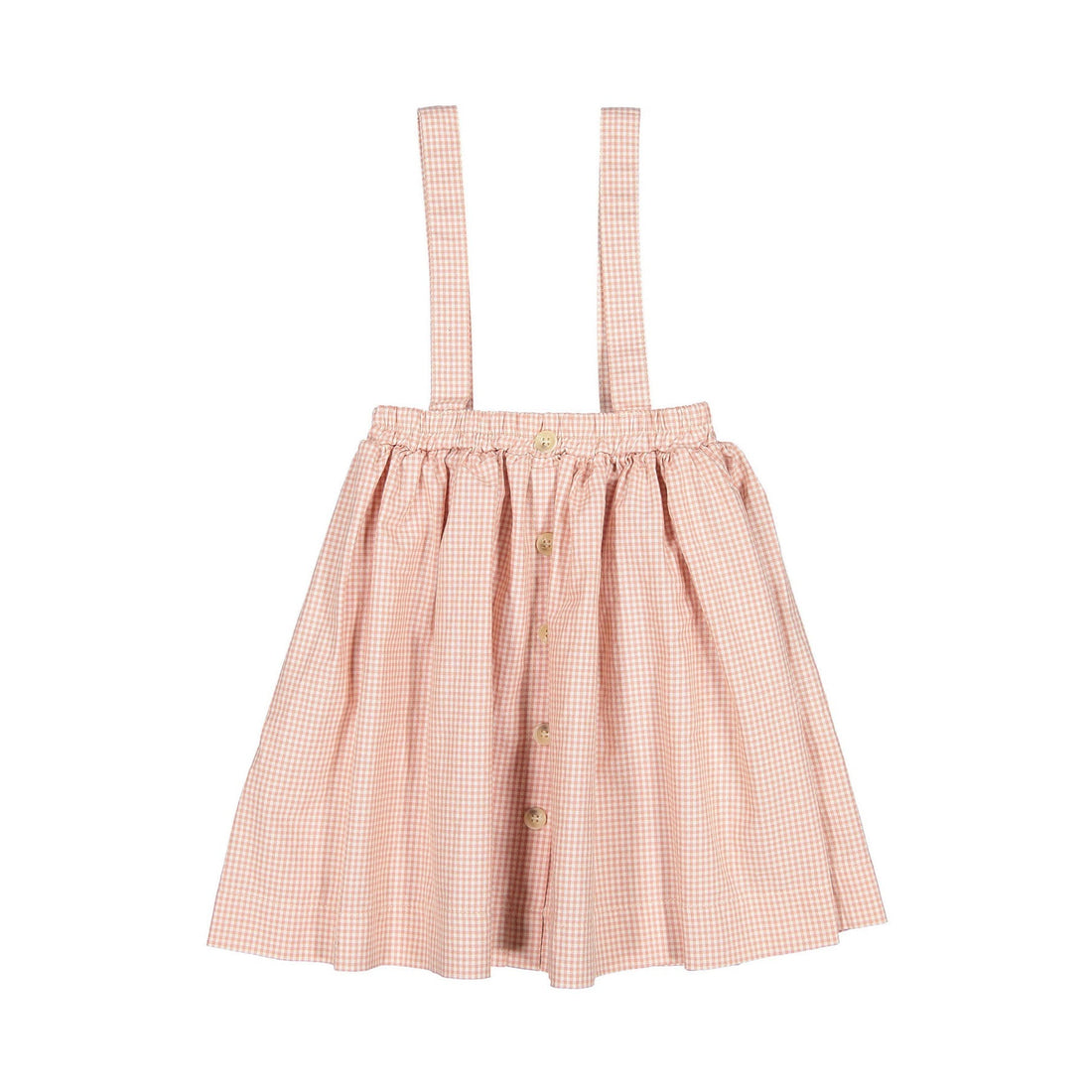 THE BEIGE dresses The Beige Pink Check Dungarees Dress