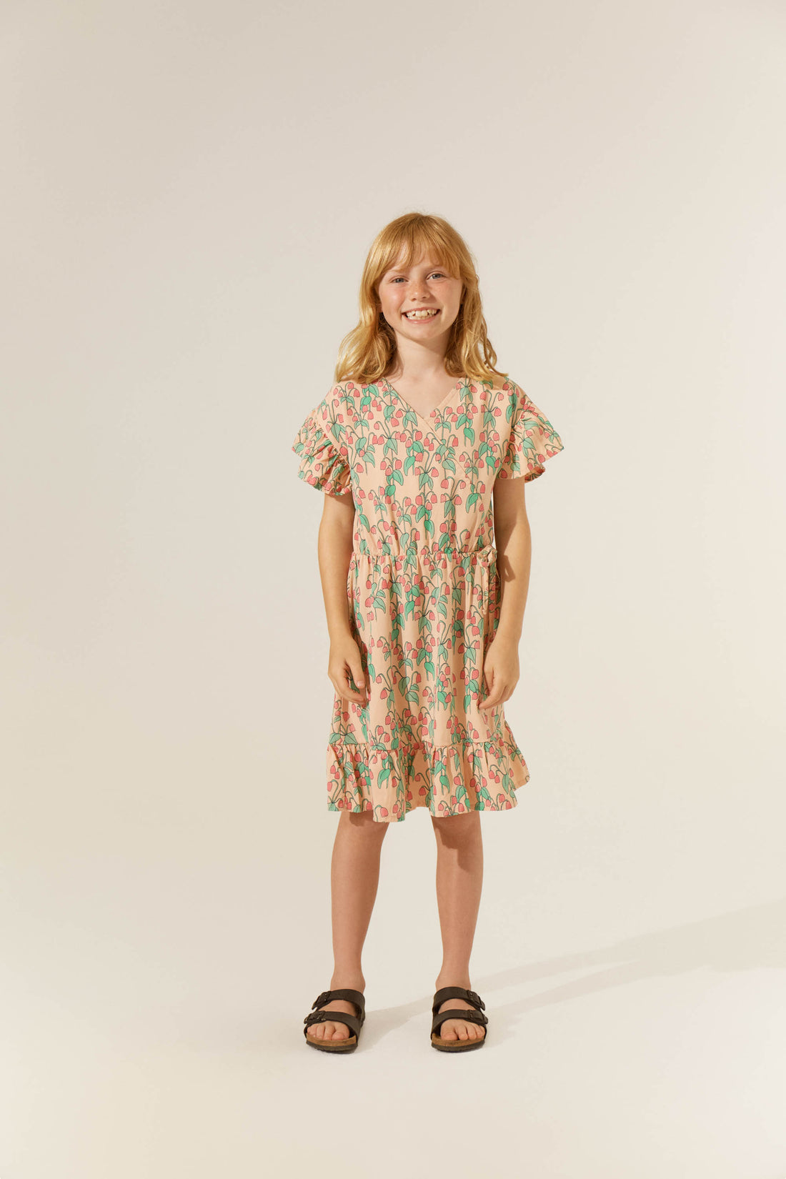 The Campamento Peach Flowers Dress