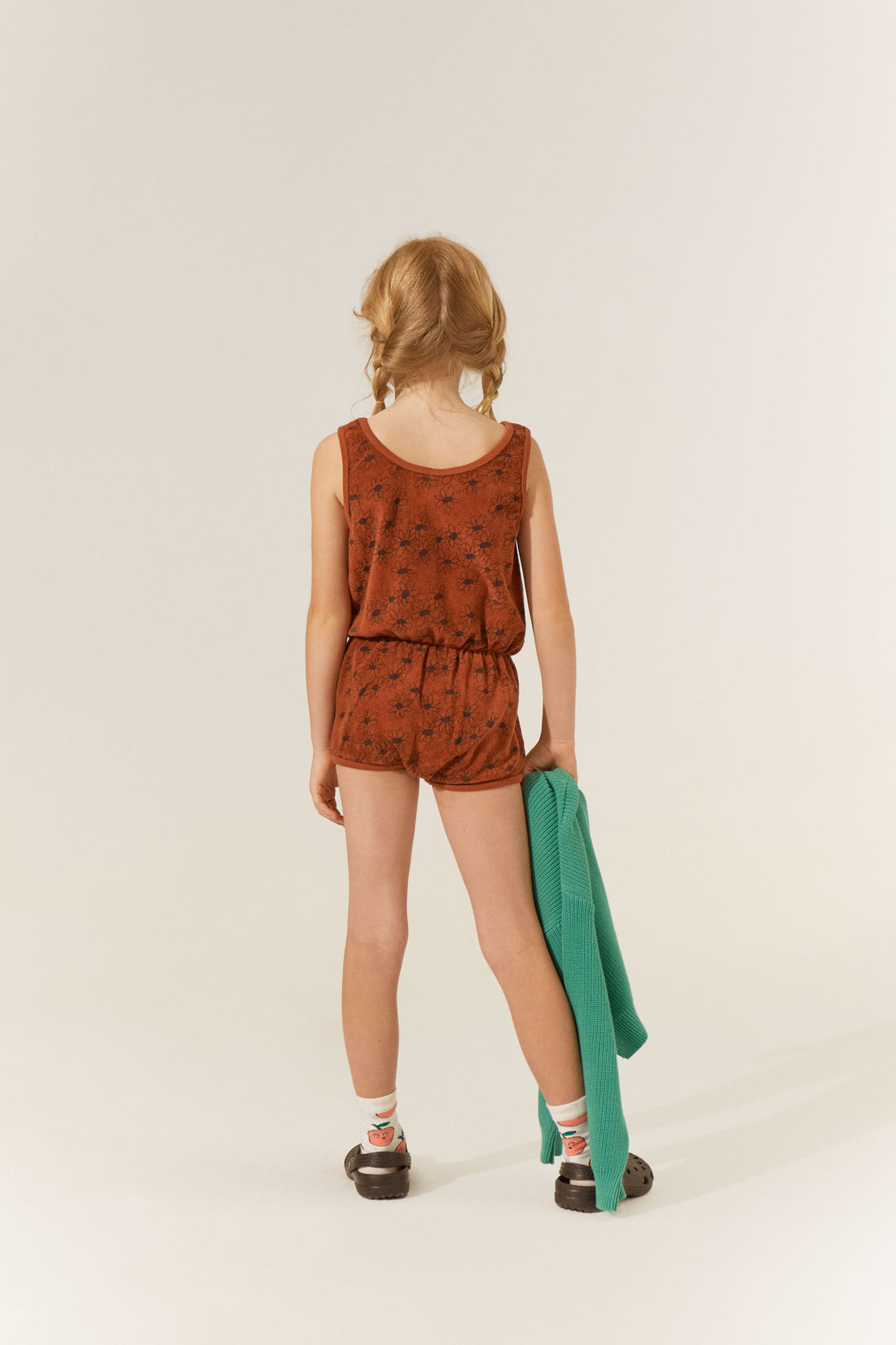 The Campamento Brown Daisies Jumpsuit