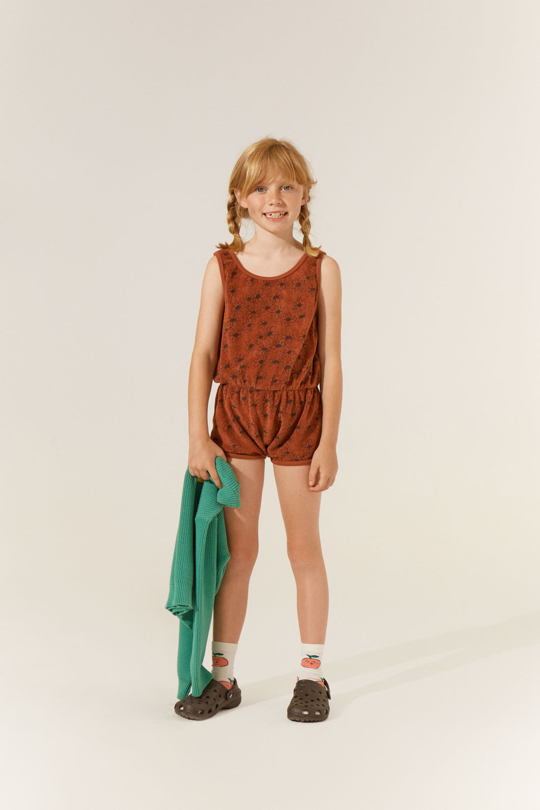 The Campamento Brown Daisies Jumpsuit