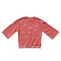 Hey kid Red Embroidered Sun Terry Top