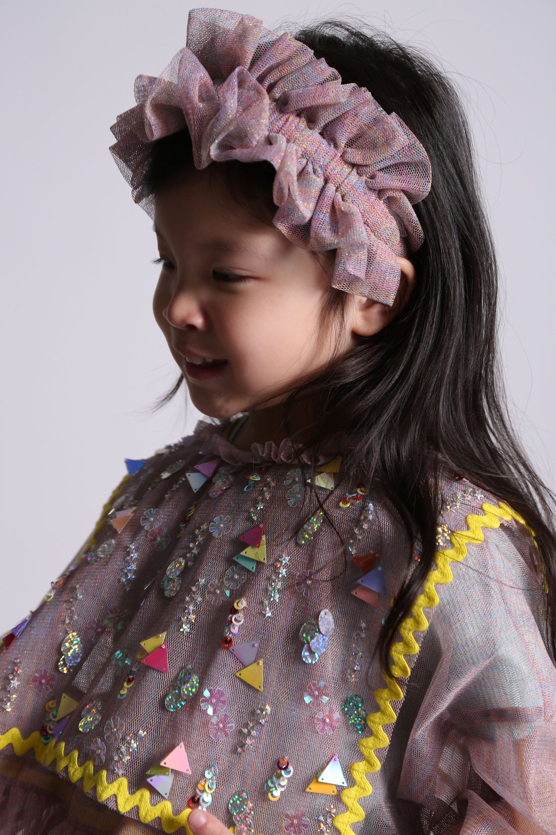 Tia Cibani accessories OS Tia Cibani Mauve Stella Flounce Headband