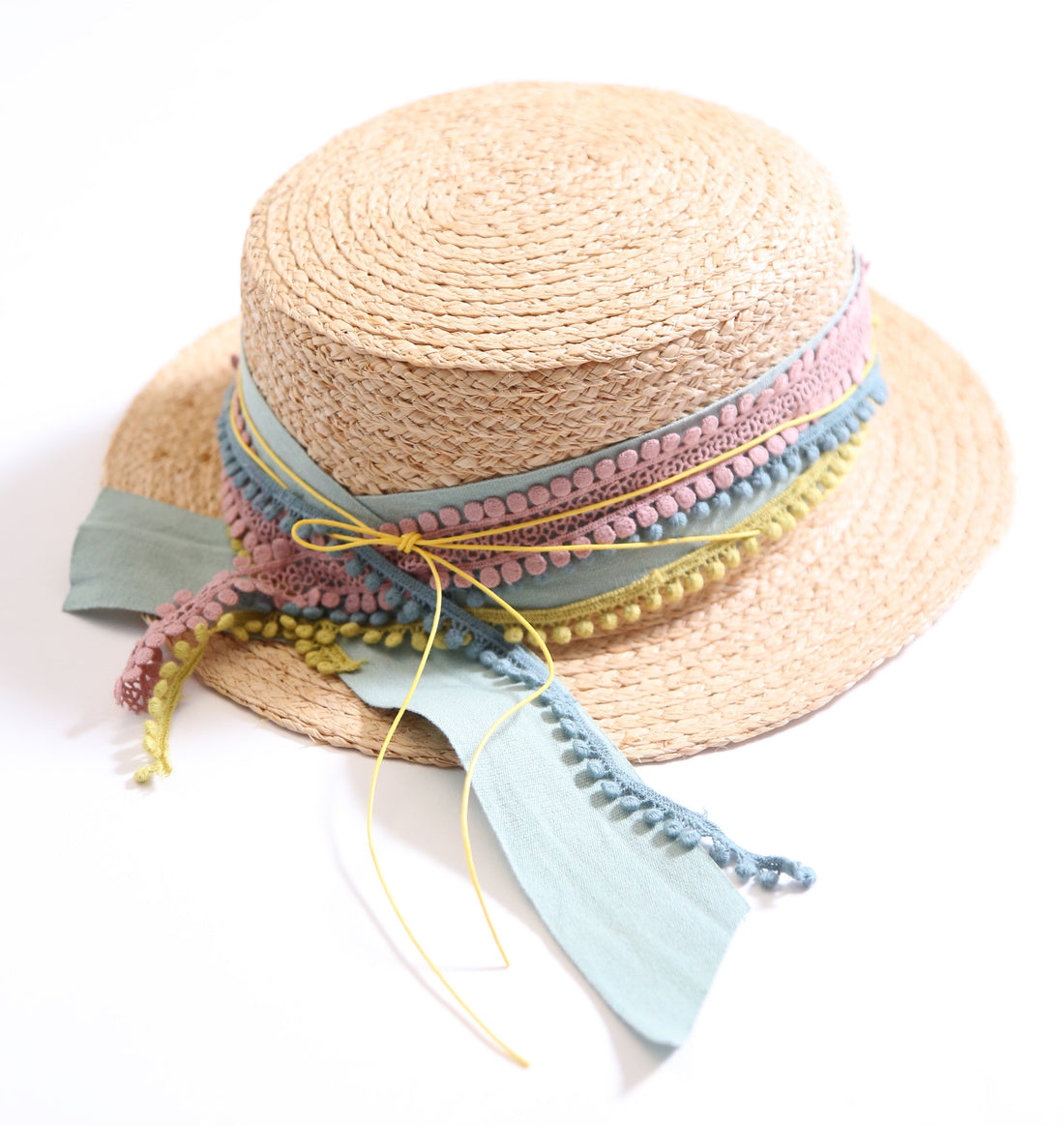 Tia Cibani accessories Tia Cibani Mentha Bordado Eyelet Trim Boater