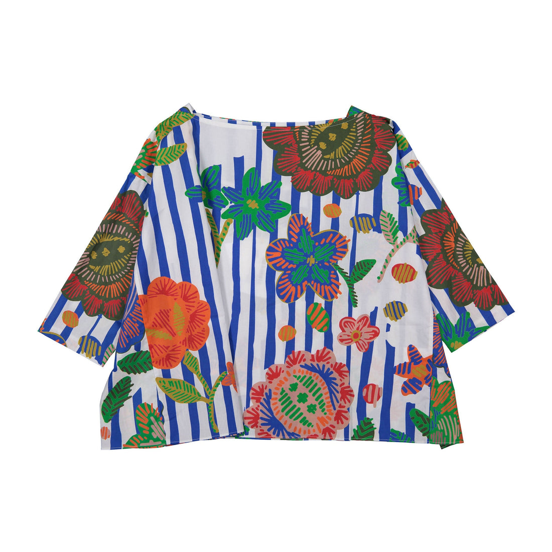 Tia Cibani blouses Tia Cibani Floral Stripe Box Fit Tunic