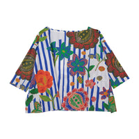 Tia Cibani blouses Tia Cibani Floral Stripe Box Fit Tunic