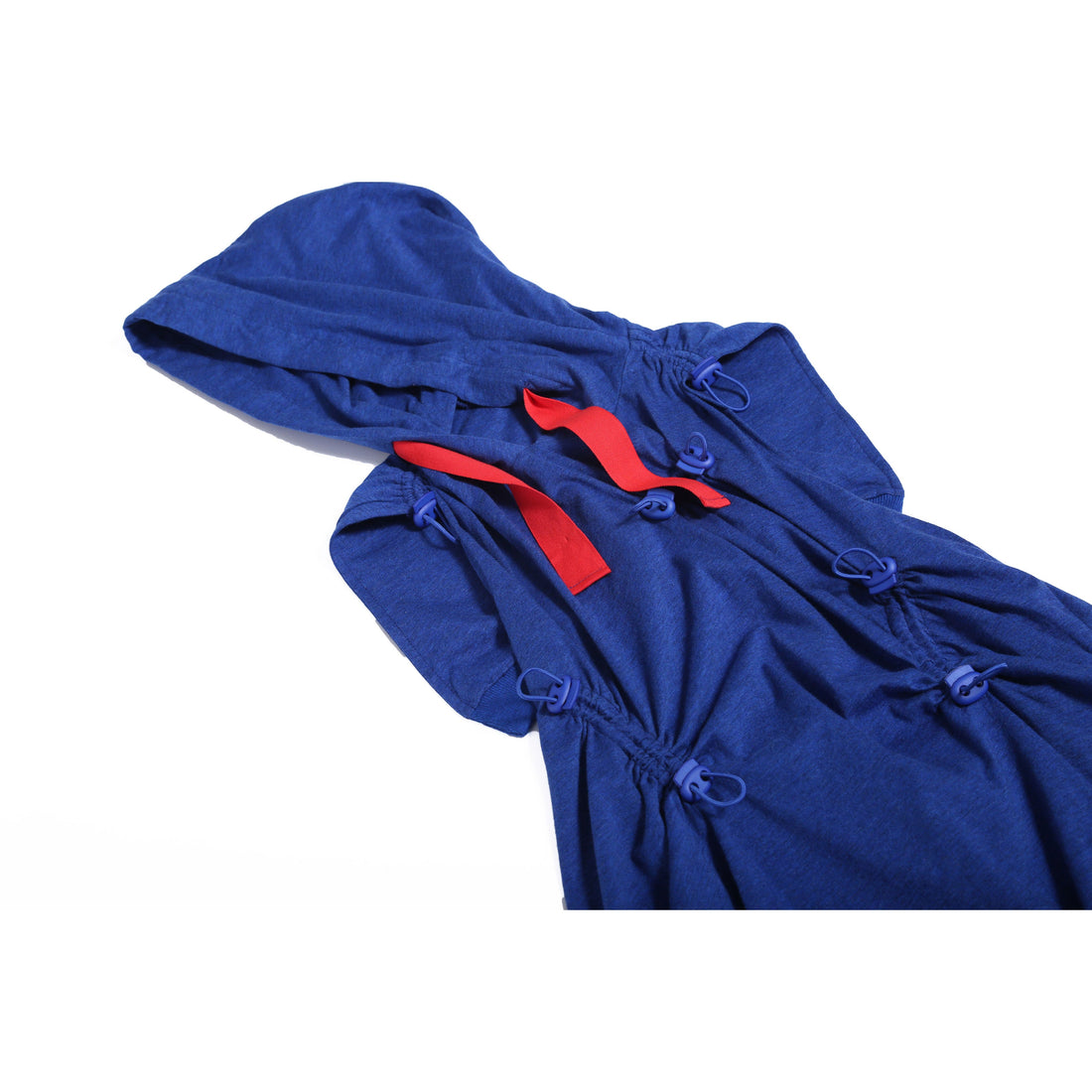 Tia Cibani dresses Tia Cibani Cobalt Bustled Cinched Hoodie Dress