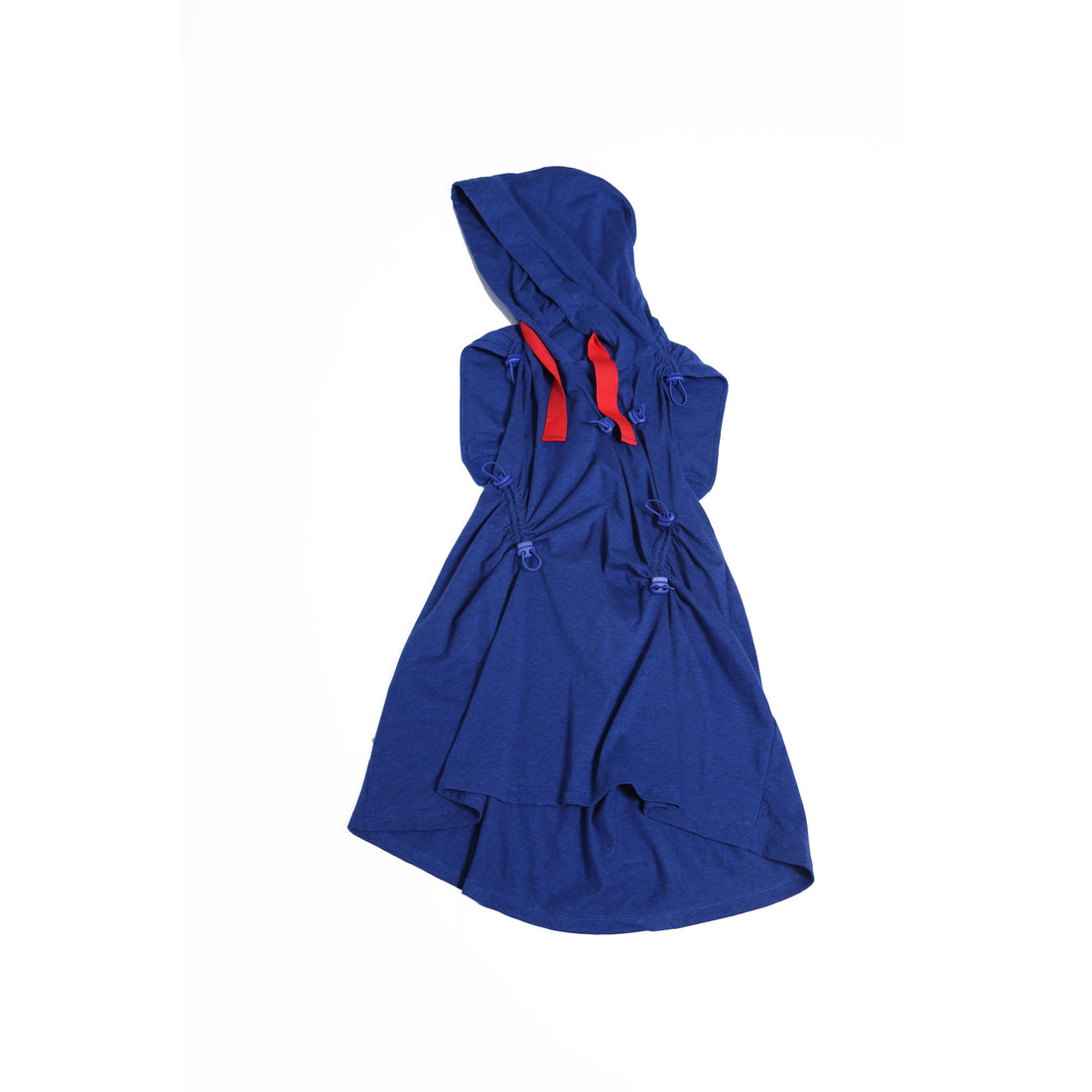 Tia Cibani dresses Tia Cibani Cobalt Bustled Cinched Hoodie Dress