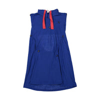 Tia Cibani dresses Tia Cibani Cobalt Bustled Cinched Hoodie Dress