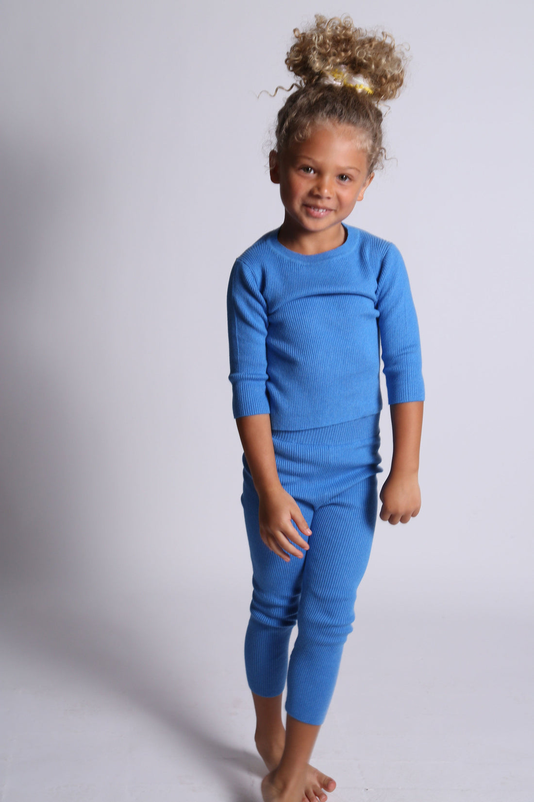Tia Cibani knitwear Tia Cibani Marine 3/4 Ribbed Crewneck Tee