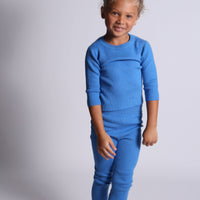 Tia Cibani knitwear Tia Cibani Marine 3/4 Ribbed Crewneck Tee