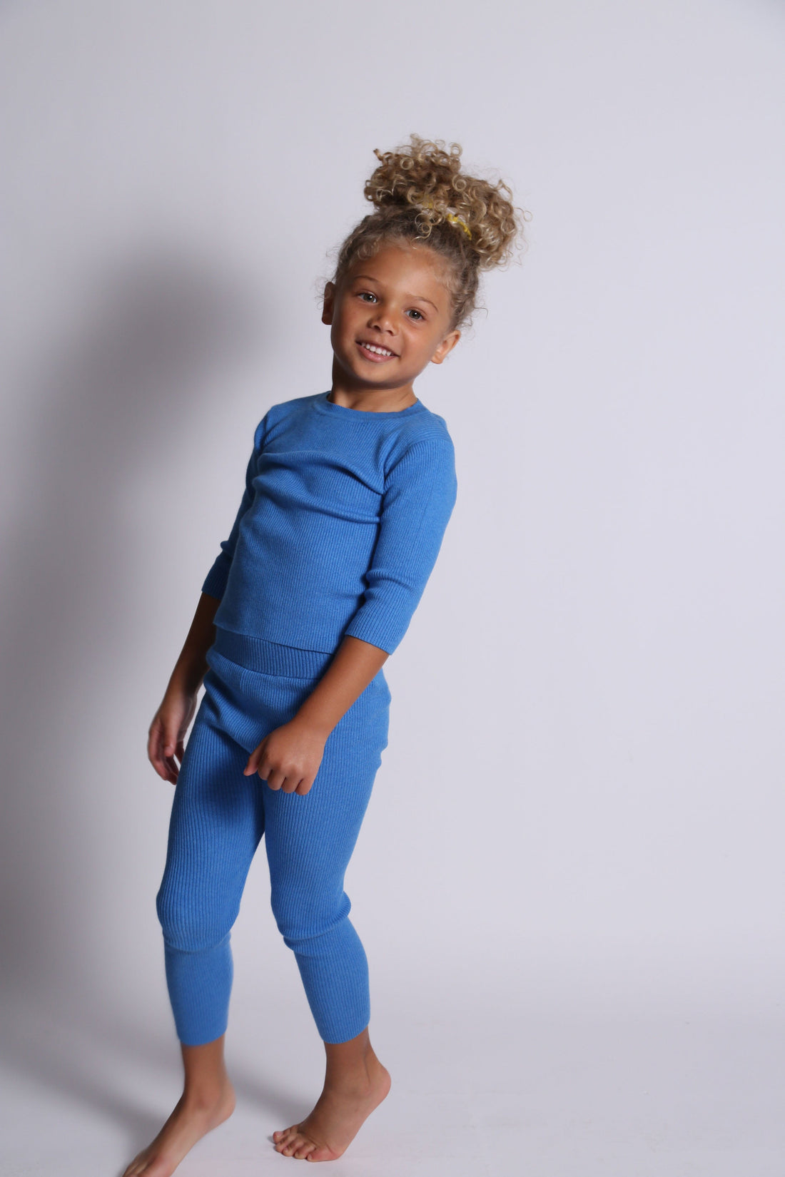 Tia Cibani knitwear Tia Cibani Marine 3/4 Ribbed Crewneck Tee