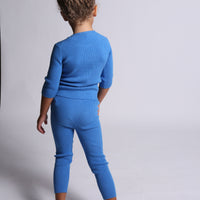 Tia Cibani knitwear Tia Cibani Marine 3/4 Ribbed Crewneck Tee
