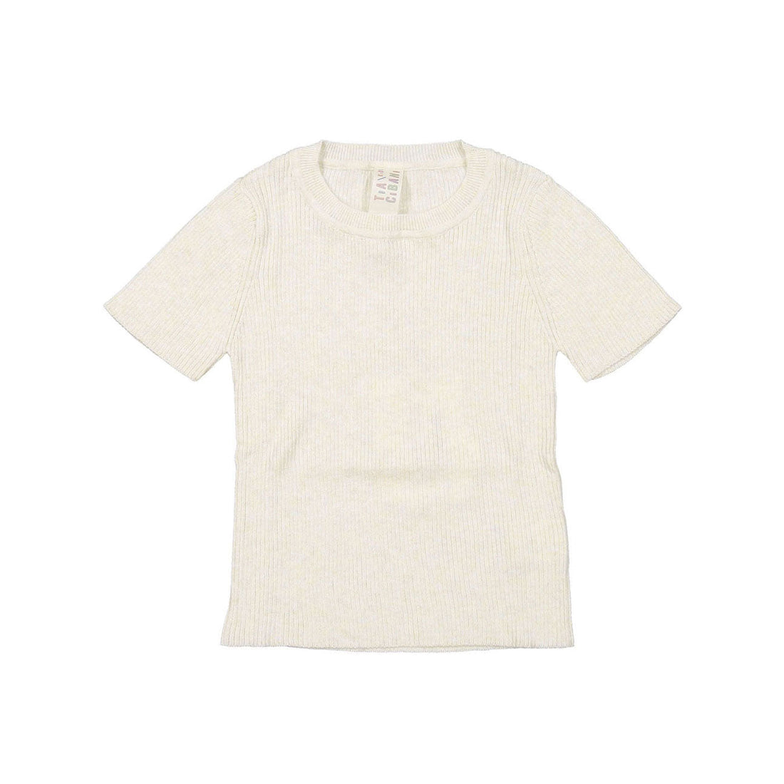 Tia Cibani knitwear Tia Cibani Sugar Short Sleeve Rib Crew Neck