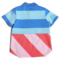 Tia Cibani shirts Tia Cibani Marine Mix Amos Skewed Hem Polo