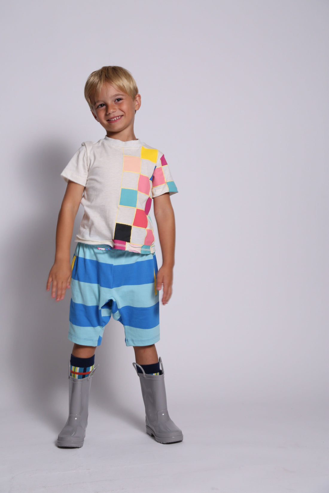 Tia Cibani tees Tia Cibani Rainbow Checkerboard Tee