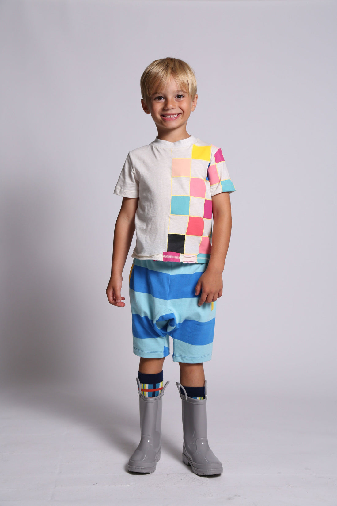 Tia Cibani tees Tia Cibani Rainbow Checkerboard Tee