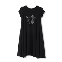 Tinono dresses Tinono Black Horse Print Tee Dress