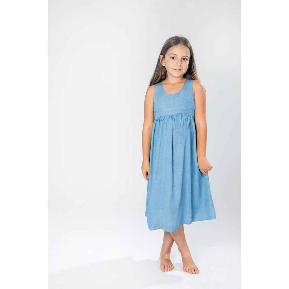 Tinono dresses Tinono Light Denim Ruffle Dress