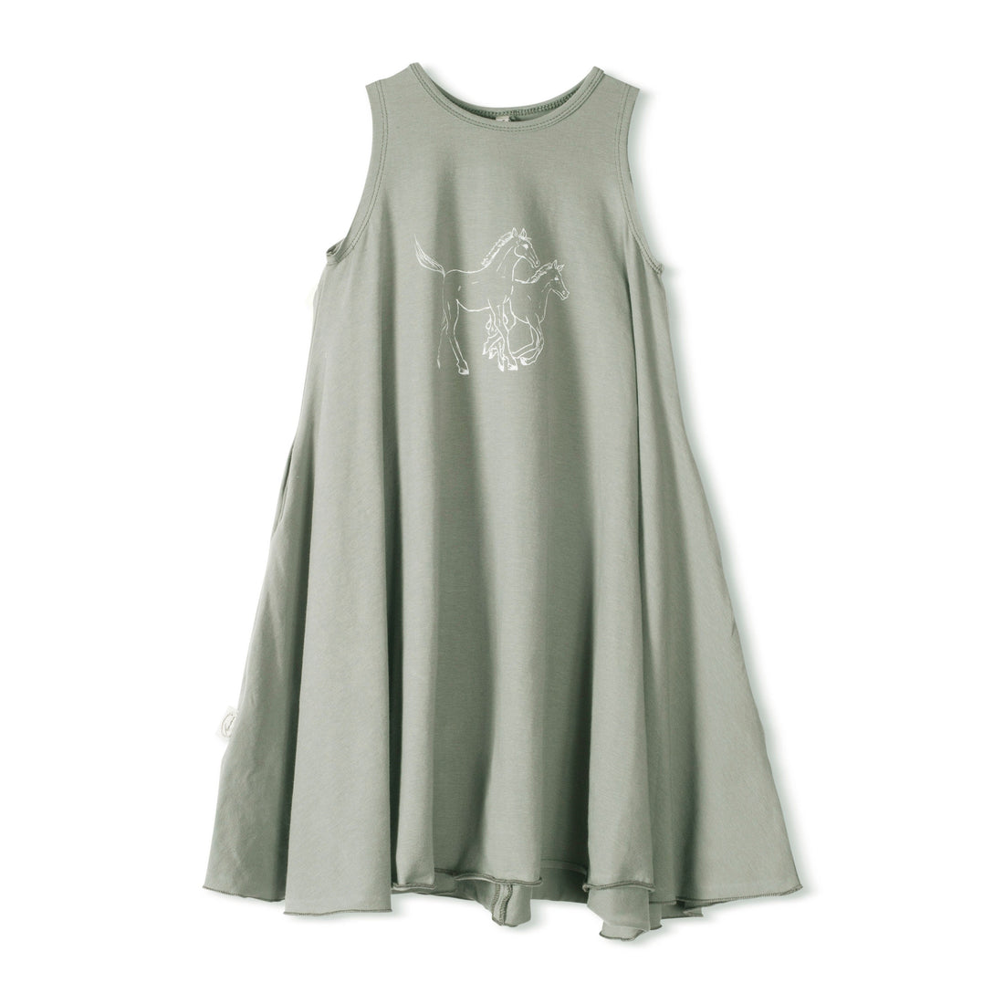 Tinono dresses Tinono Olive Horse Tank Dress