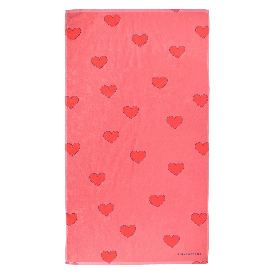Tiny Cottons accessories OS Tiny Cottons Light Red/Red Hearts Towel