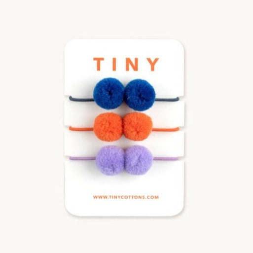 Tiny Cottons accessories OS Tiny Cottons Pastel Lilac/Summer Red/Ultramarine Pom Pom Elastic Set