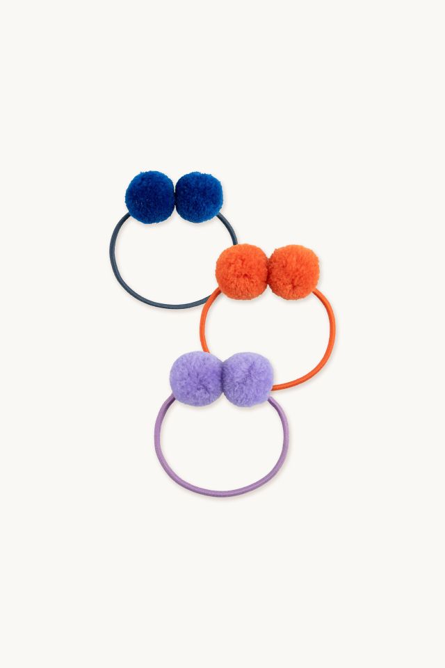 Tiny Cottons accessories OS Tiny Cottons Pastel Lilac/Summer Red/Ultramarine Pom Pom Elastic Set