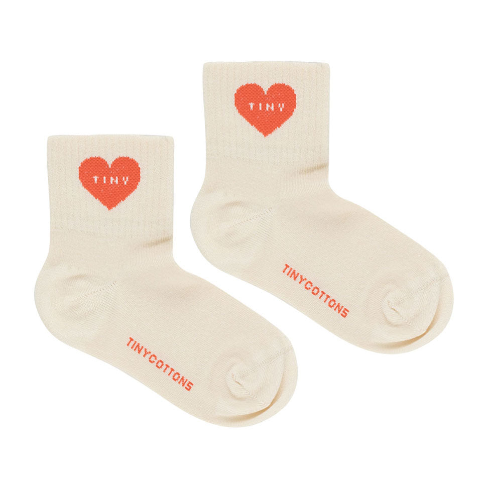 Tiny Cottons accessories Tiny Cottons Light Cream Heart Quarter Socks