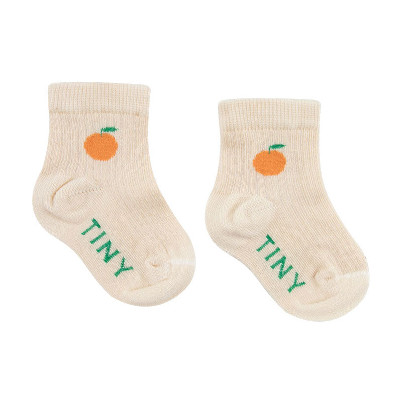 Tiny Cottons accessories Tiny Cottons Light Cream Orange Quarter Socks