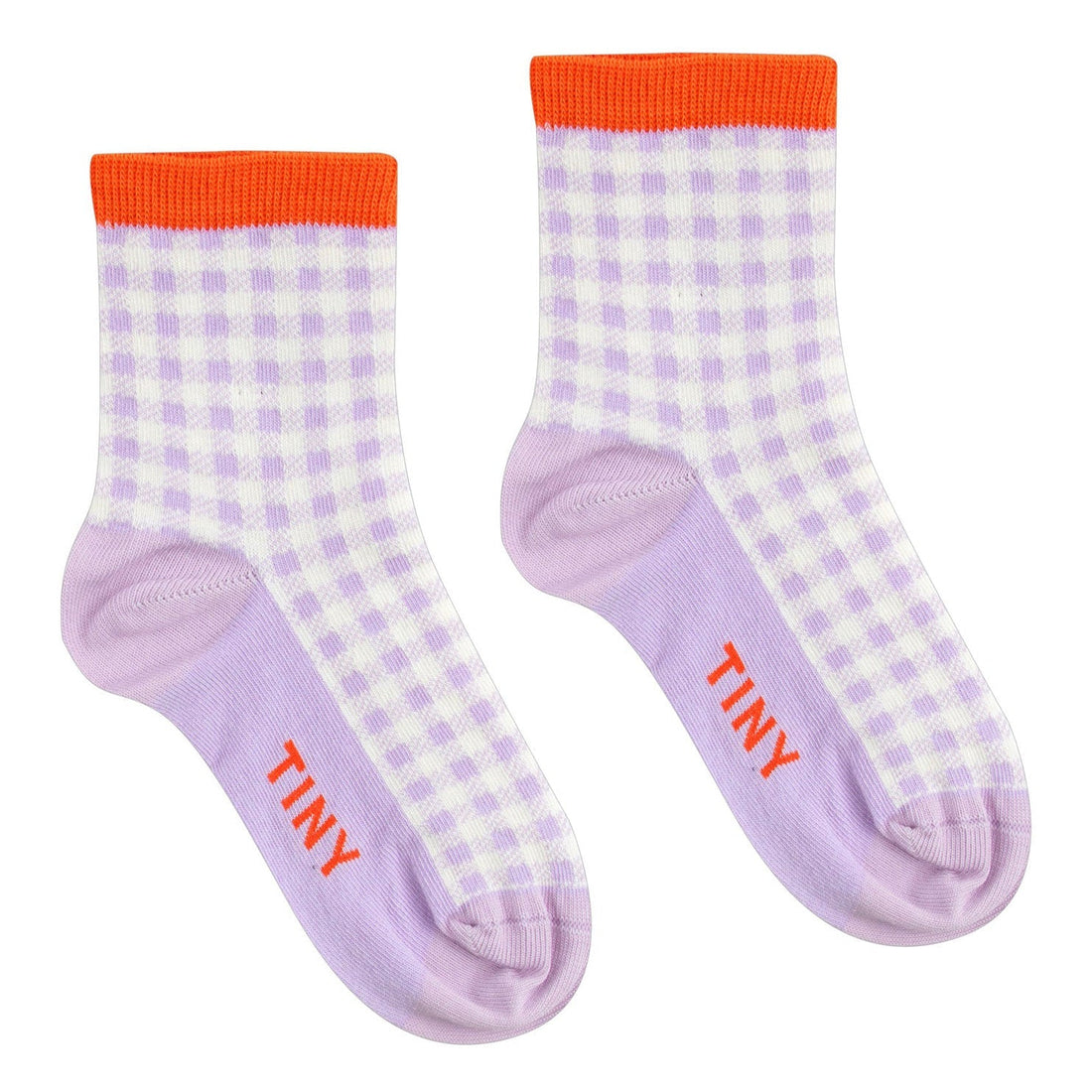 Tiny Cottons accessories Tiny Cottons Pastel Lilac/Off-White Check Quarter Socks