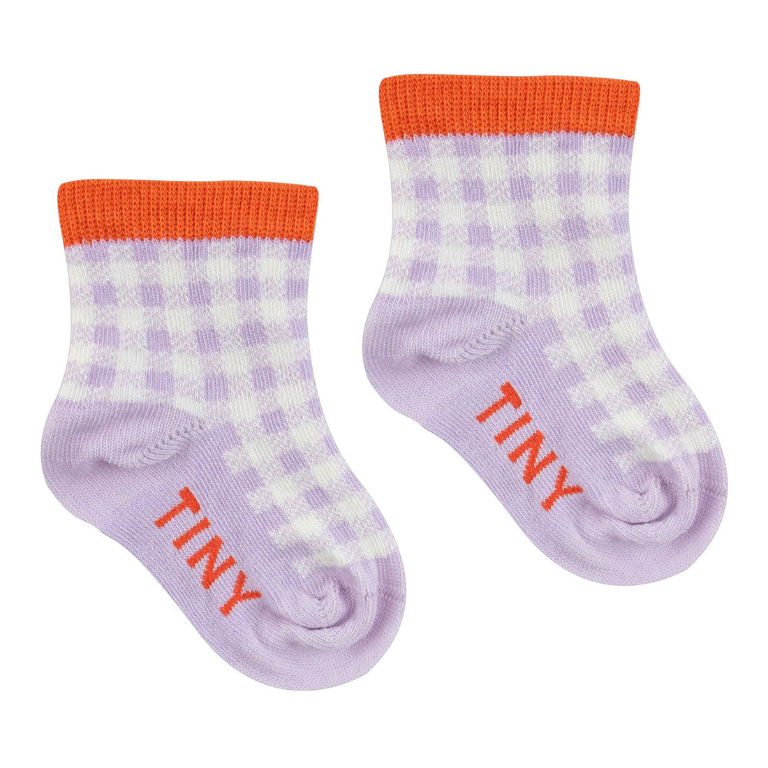 Tiny Cottons accessories Tiny Cottons Pastel Lilac/Off-White Check Quarter Socks