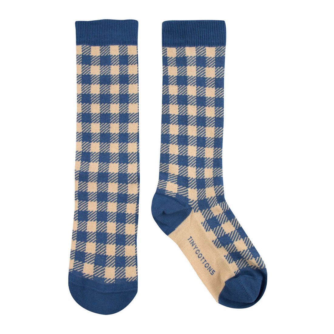 Tiny Cottons accessories Tiny Cottons Summer Navy Vichy High Socks