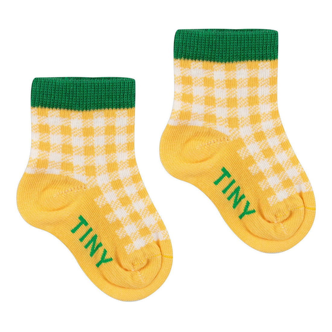Tiny Cottons accessories Tiny Cottons Yellow/Off-White Check Quarter Socks