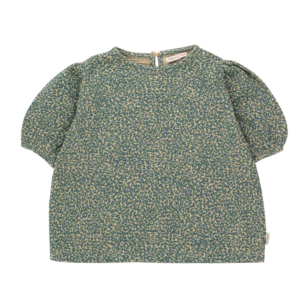 Tiny Cottons blouses Tiny Cottons Almond/Ultramarine Meadow Puff Shirt