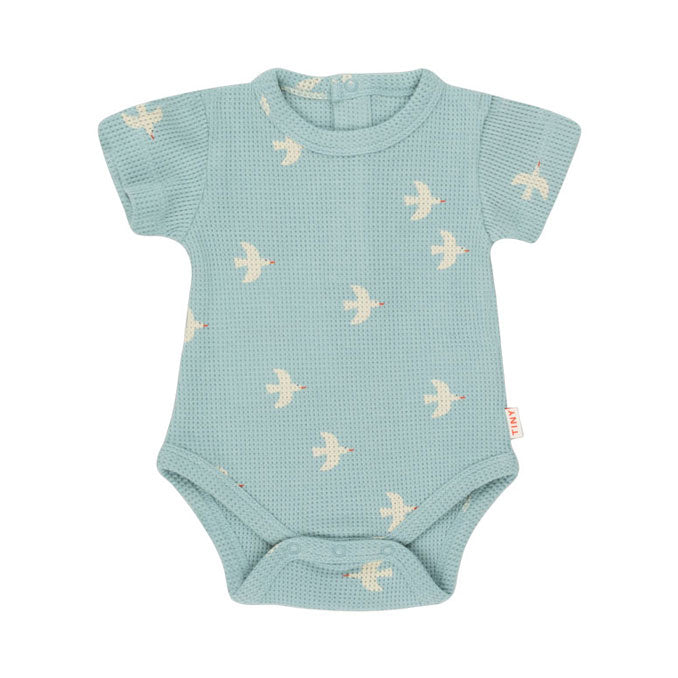 Tiny Cottons bodysuits Tiny Cottons Cadet Blue/Light Cream Birds Body