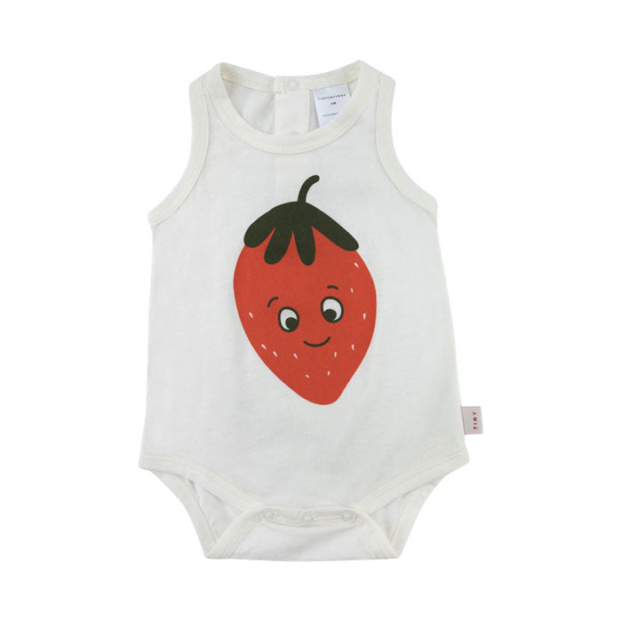 Tiny Cottons bodysuits Tiny Cottons Off White Strawberry Body